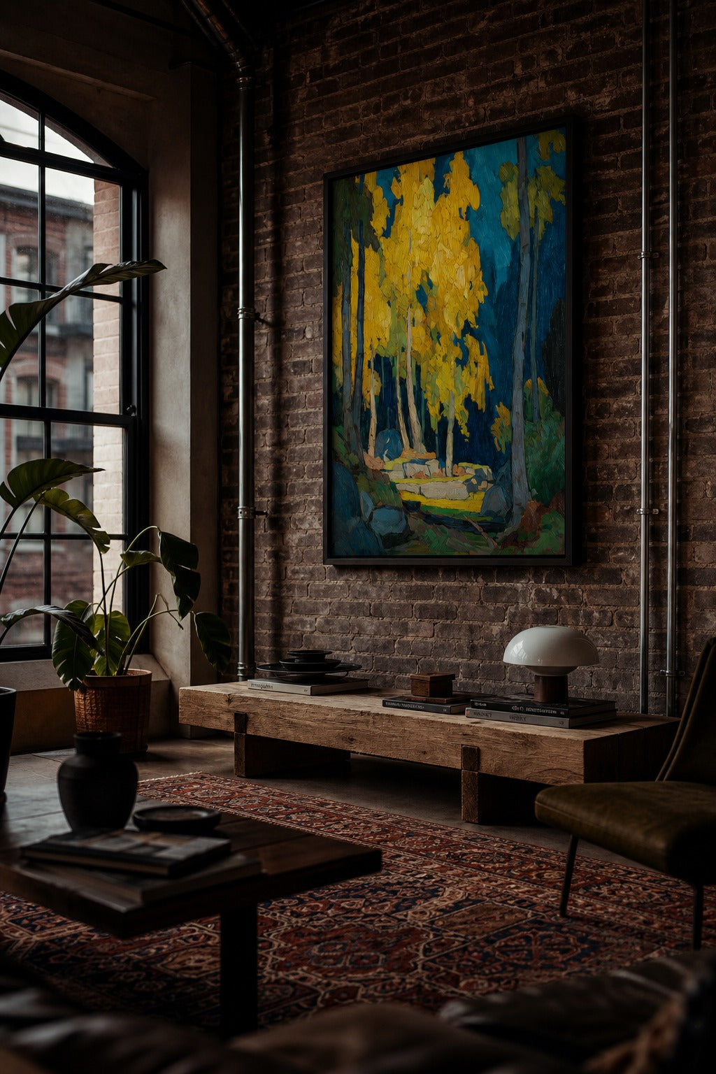 Aspen Gold art print, angled perspective view