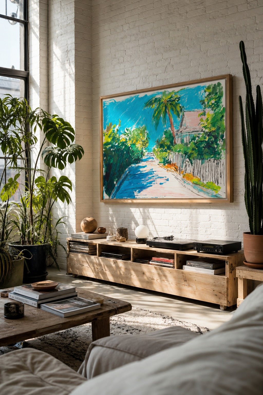 Back Lane art print, angled perspective view