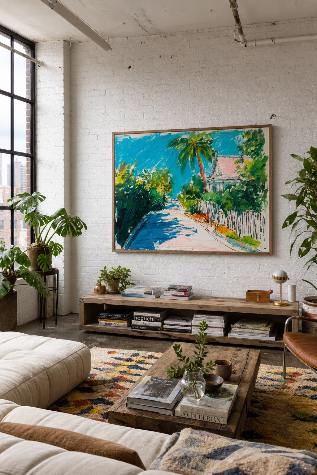 Back Lane art print shown to scale on a wall