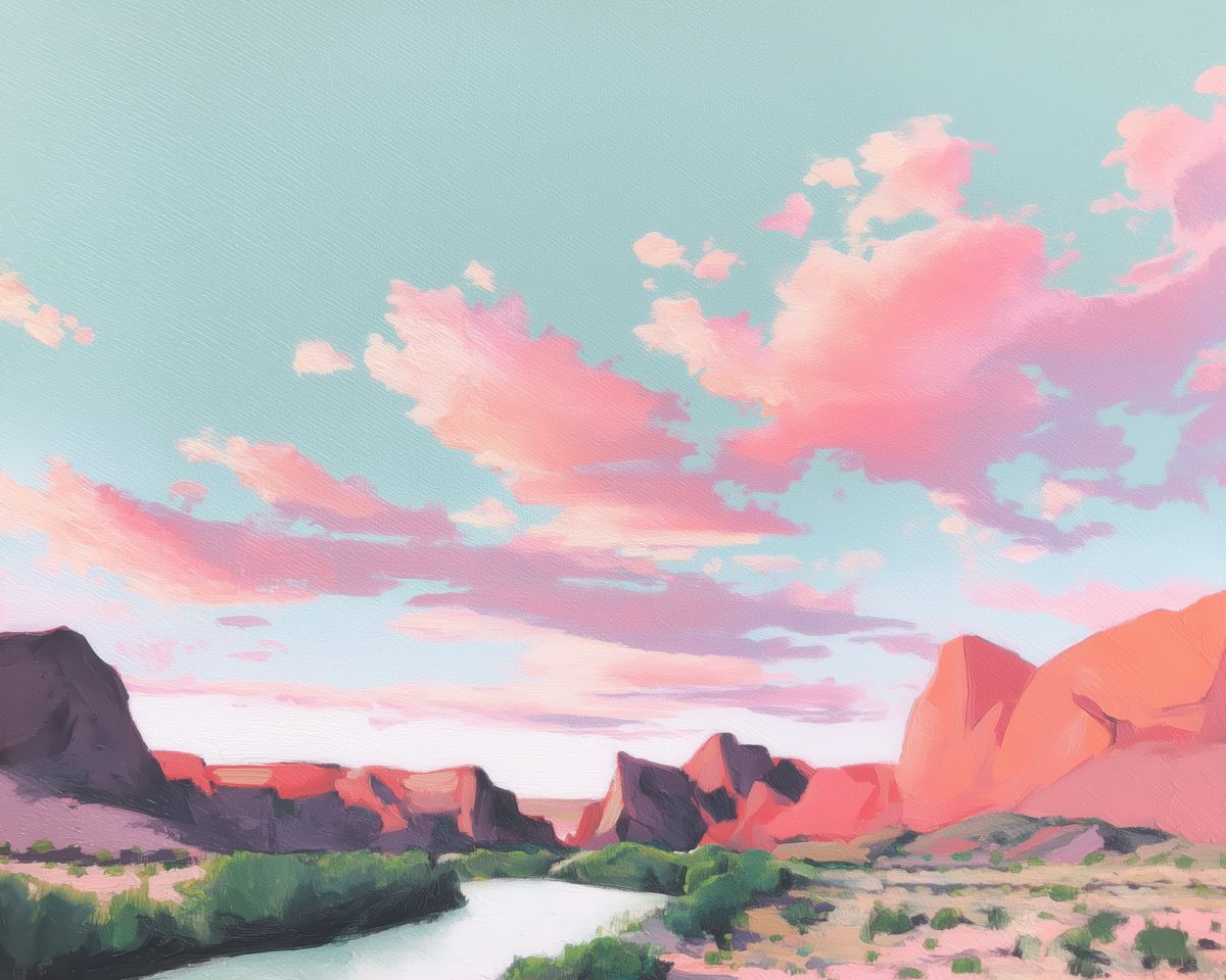 Alpenglow | Blue Mountain Landscape Art Print