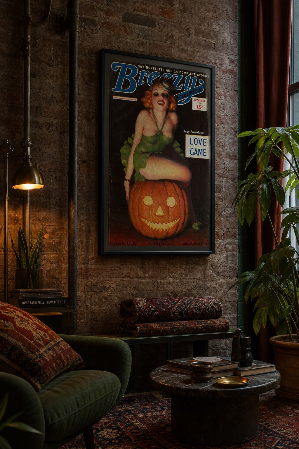 Breezy art print, angled perspective view