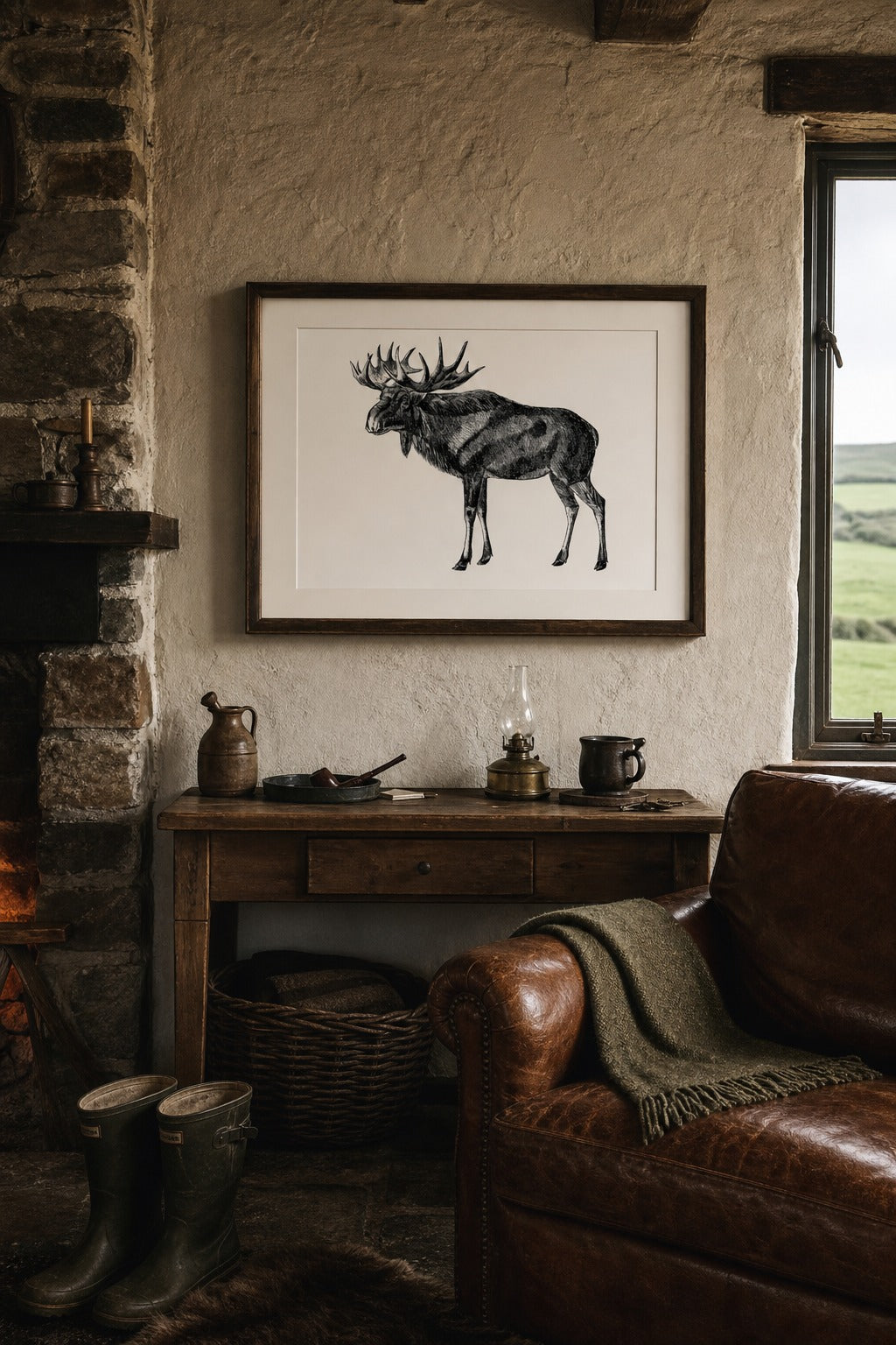 Bull Run art print, close-up detail view
