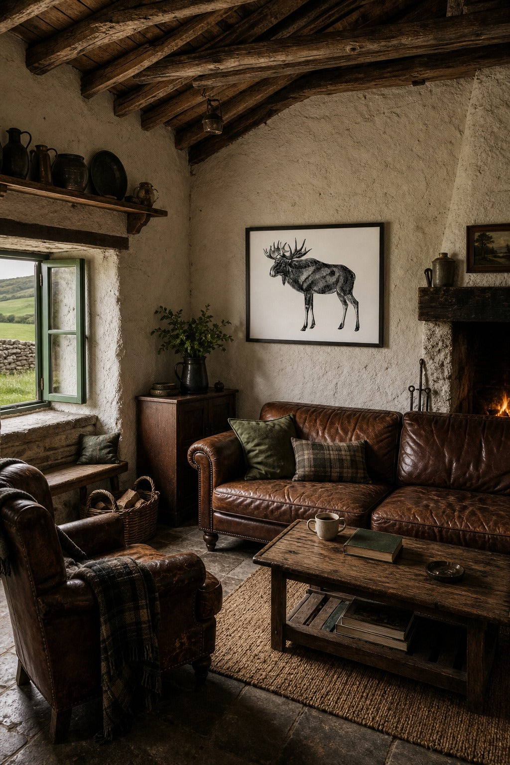 Bull Run art print displayed in a modern interior