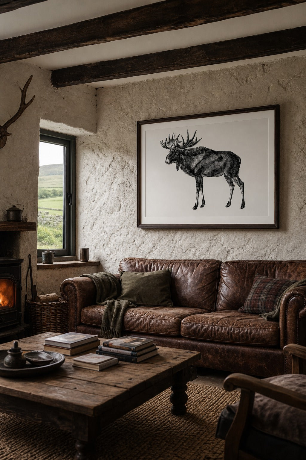 Bull Run art print shown to scale on a wall
