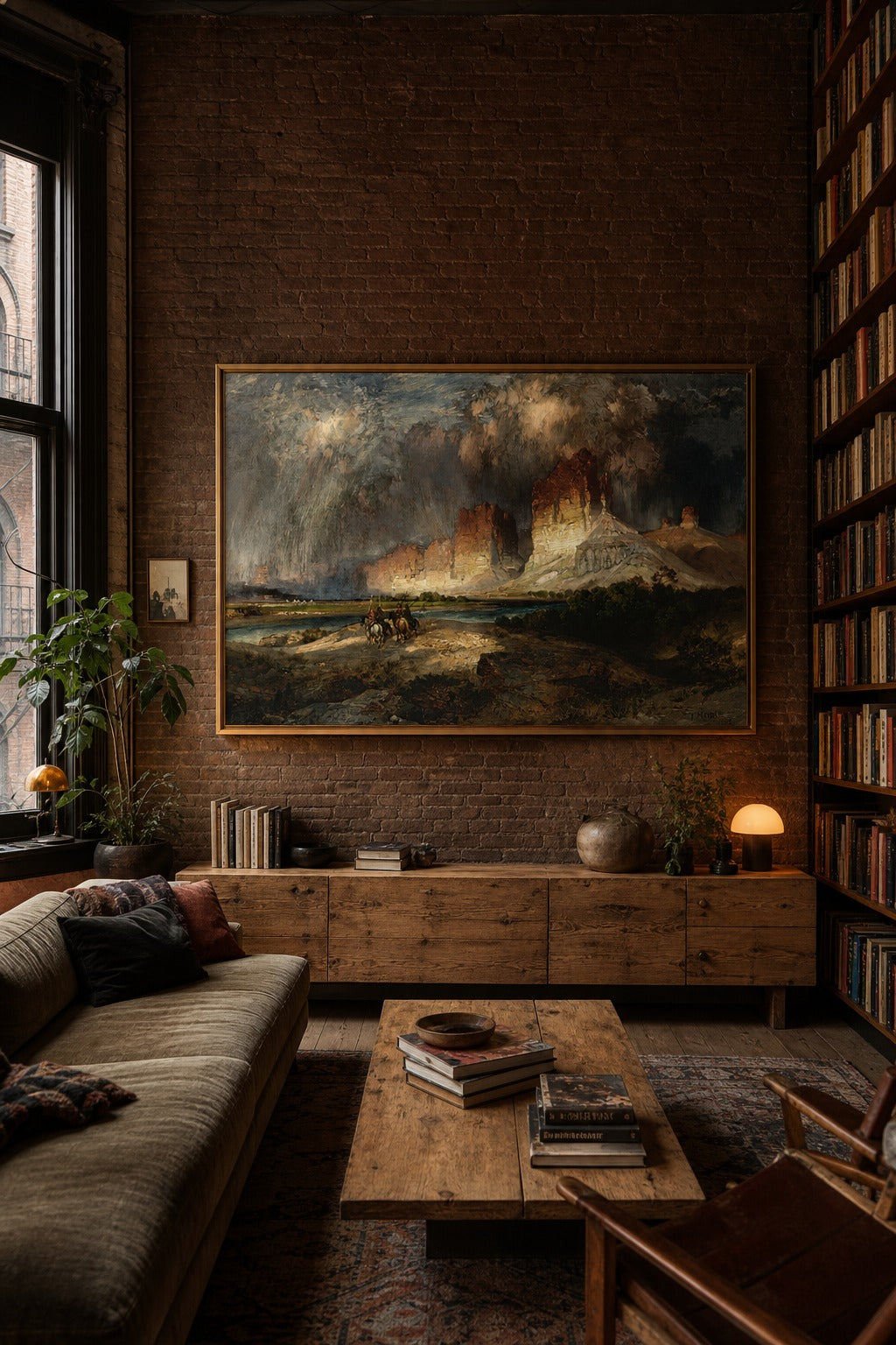 Canyon Storm art print shown to scale on a wall