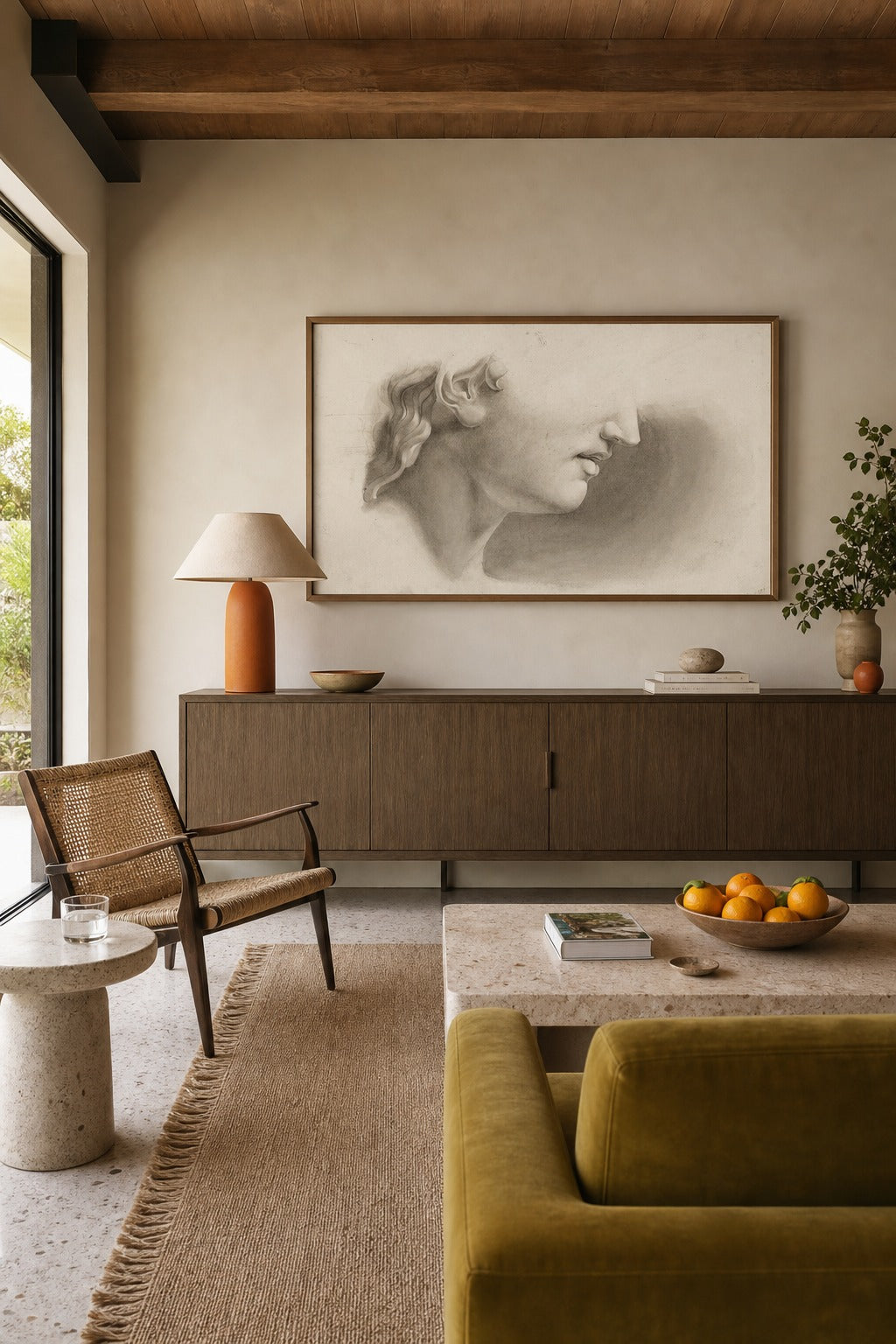 Cast Study art print shown to scale on a wall