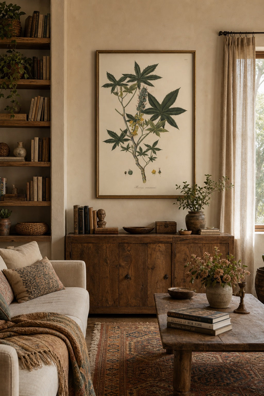 Castor Study art print shown to scale on a wall