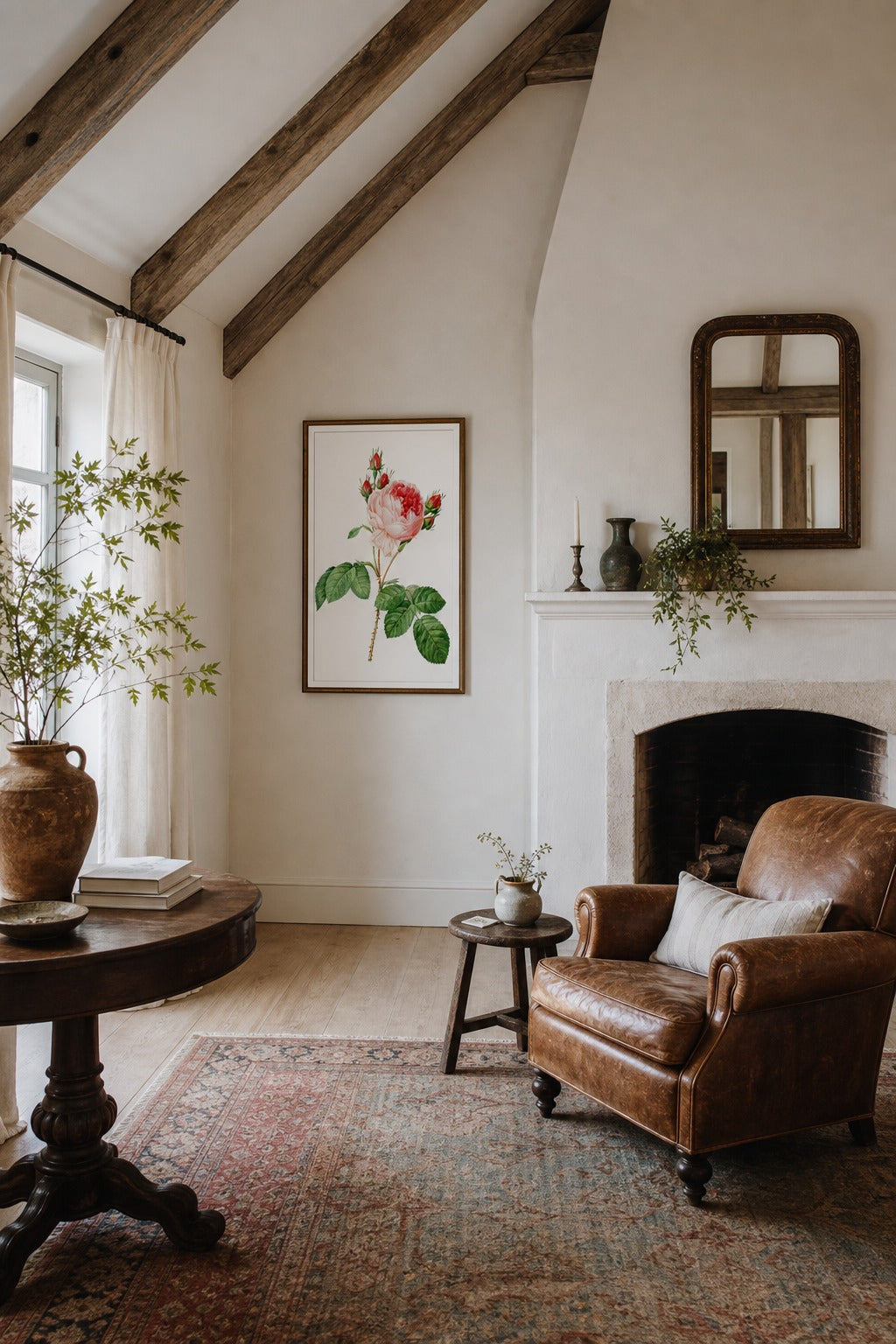 Centifolia art print displayed in a modern interior