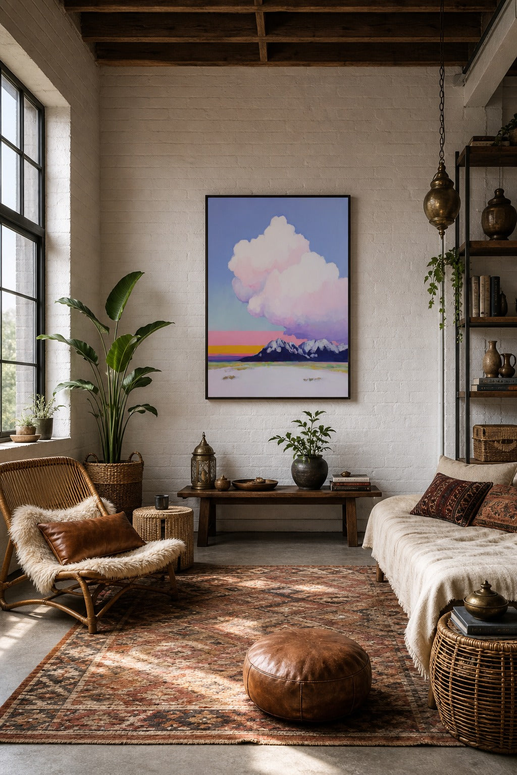 Cloud Cover art print displayed in a modern interior