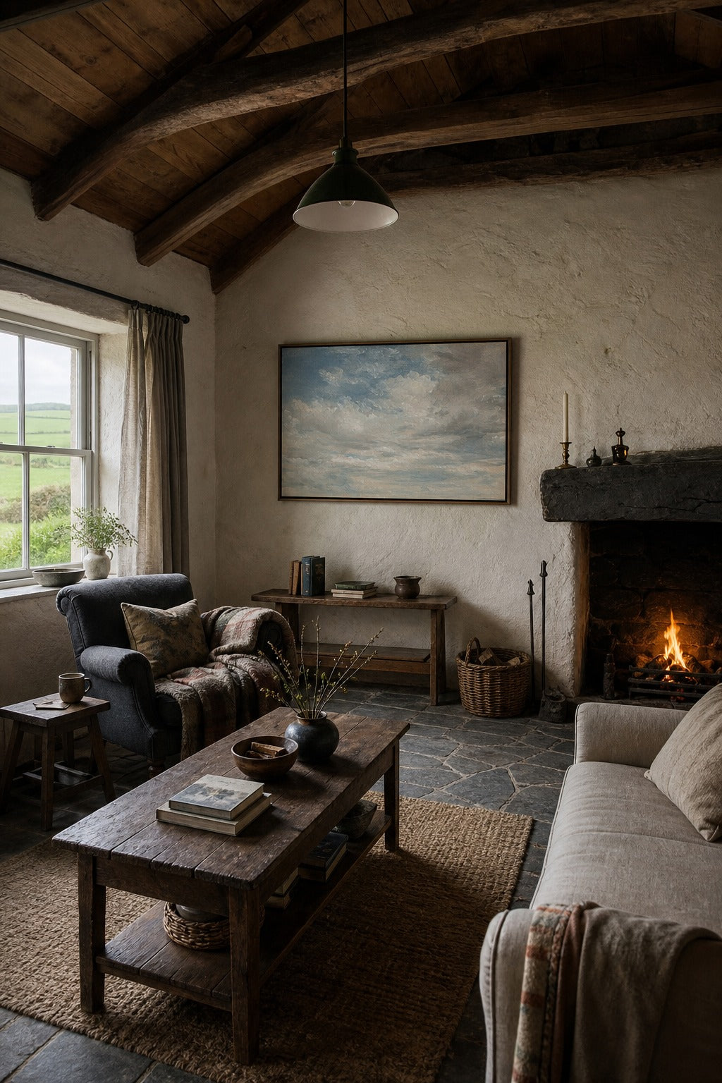 Cloud Study art print displayed in a modern interior
