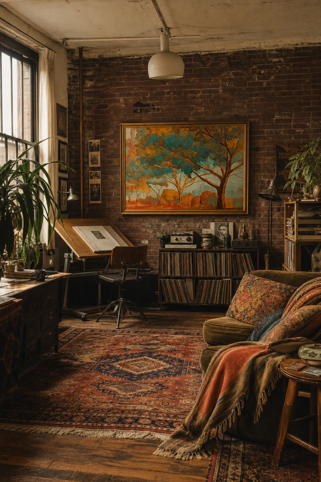 Copper Grove art print displayed in a modern interior