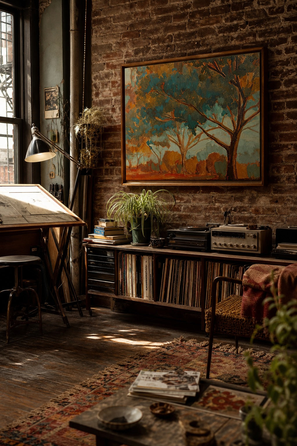 Copper Grove art print, angled perspective view