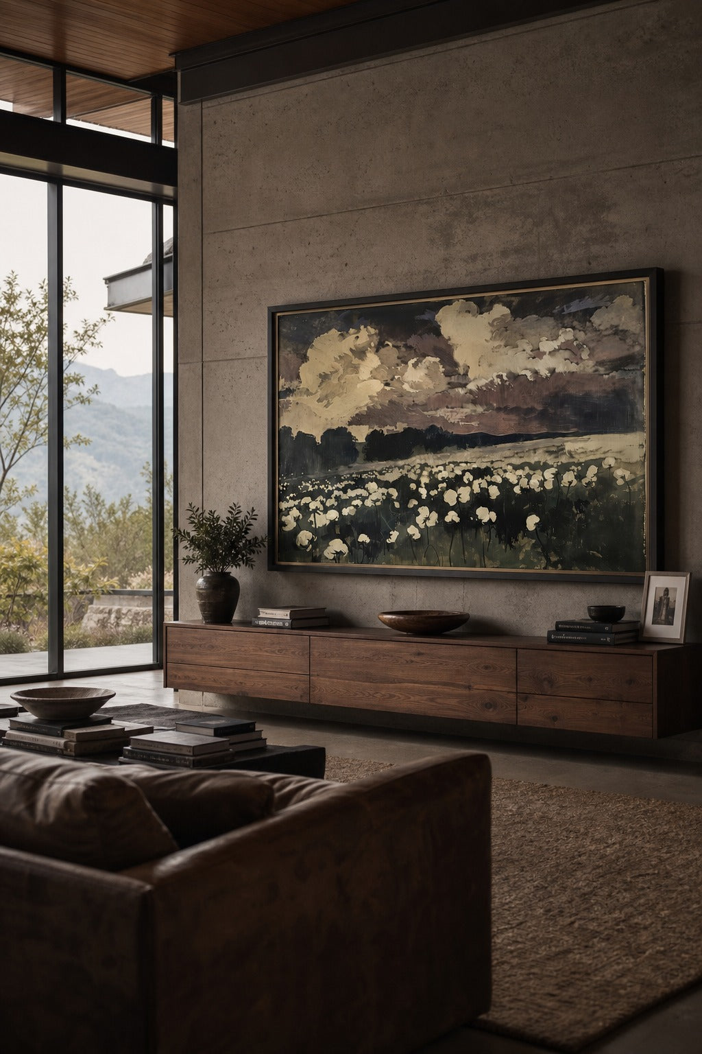 Cotton Storm art print, angled perspective view