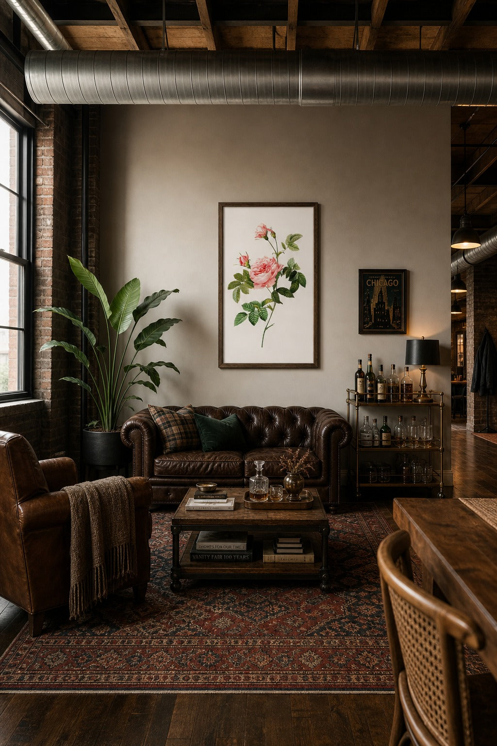 Cowslip Rose art print displayed in a modern interior
