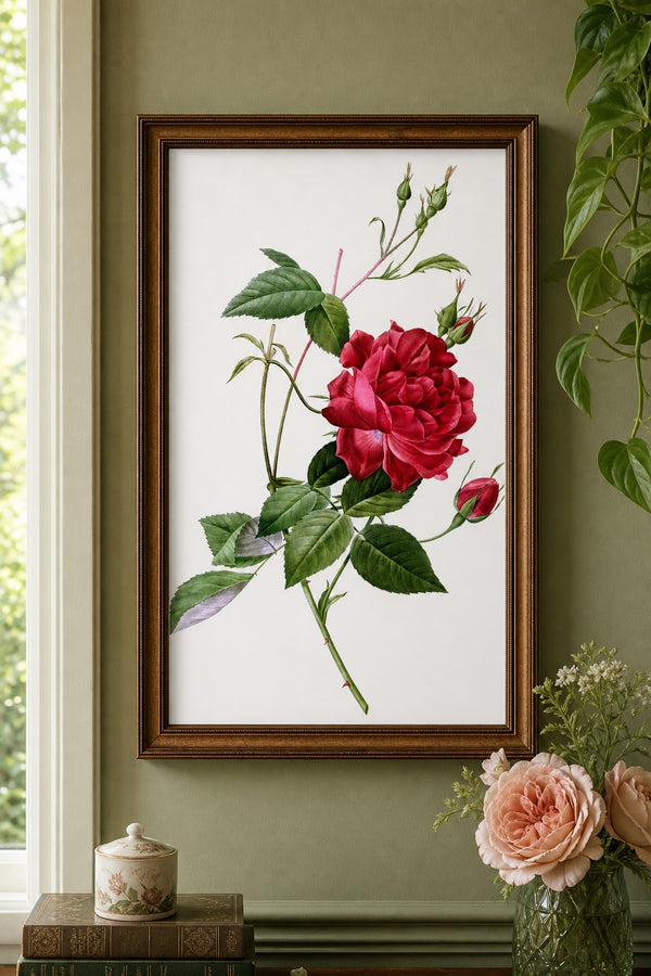 Cowslip Rose art print on white background