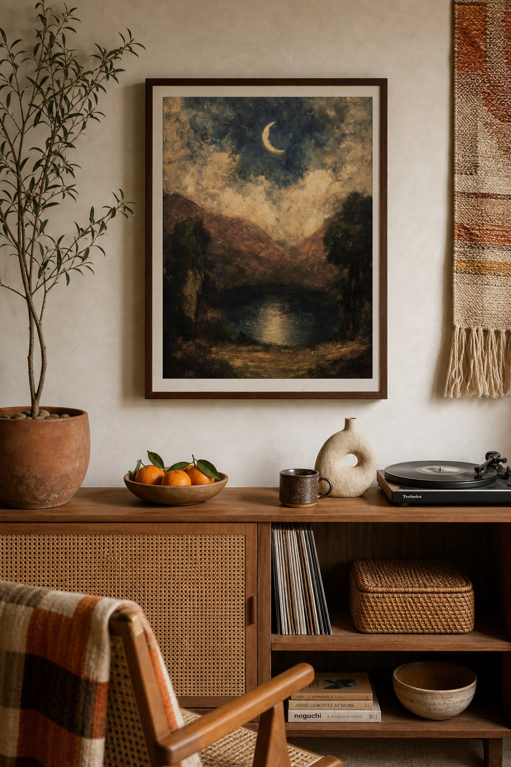 Crescent Watch art print, close-up detail view
