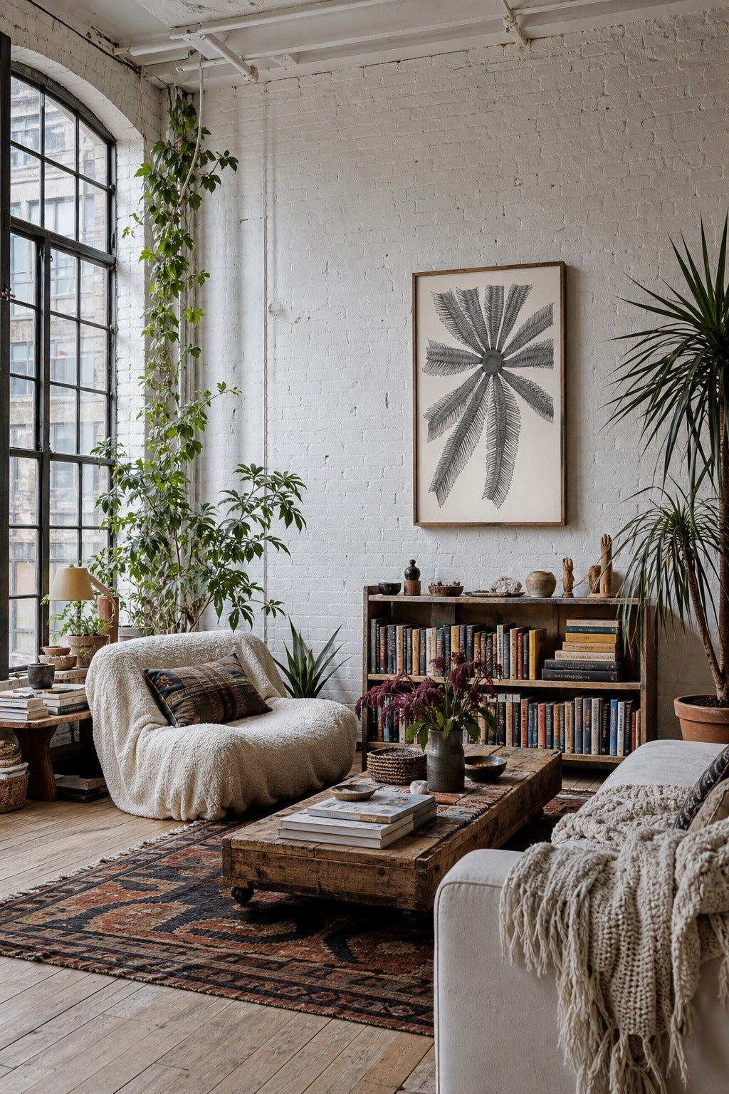 Crinoid art print displayed in a modern interior