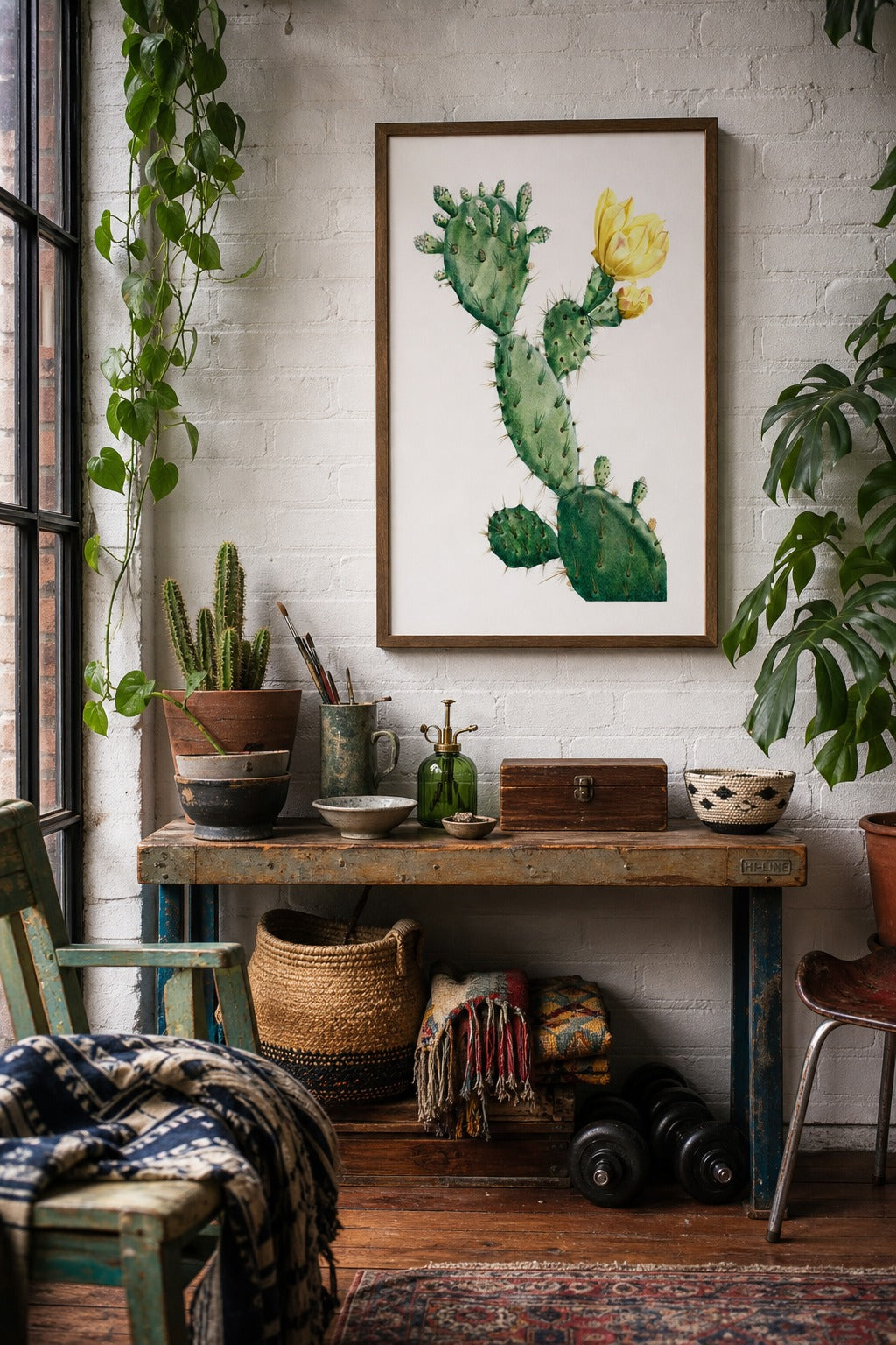 Desert Bloom art print, close-up detail view