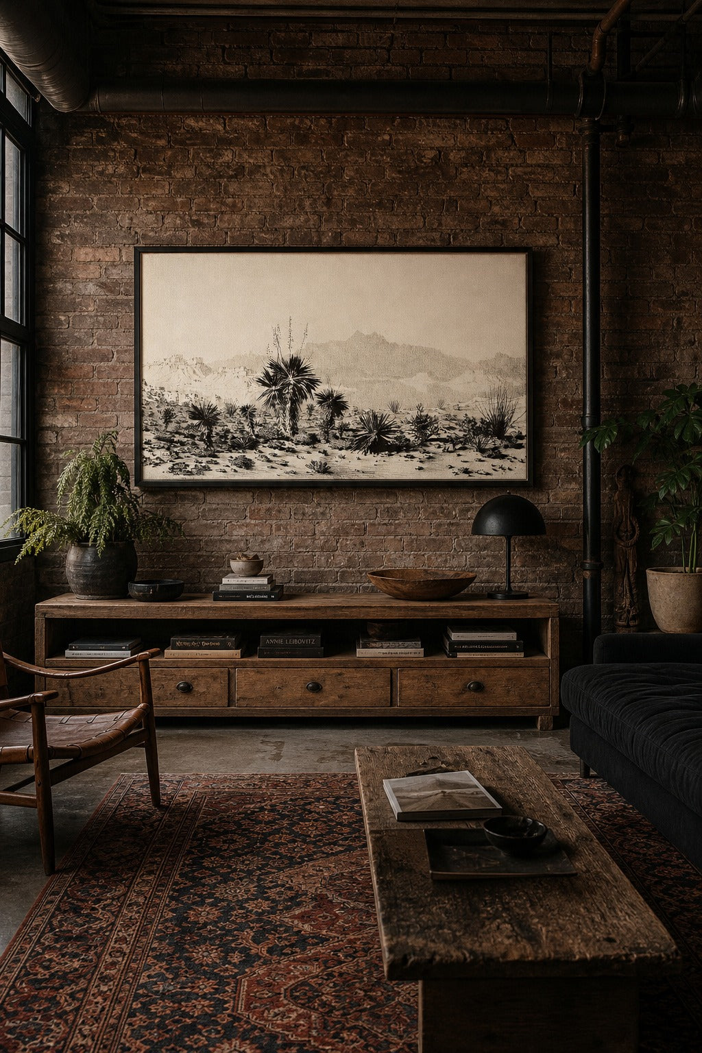 Desert Plains art print shown to scale on a wall