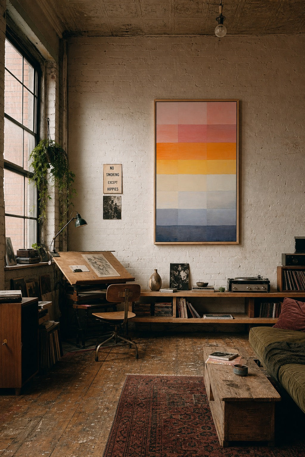 Dusk Gradient art print displayed in a modern interior