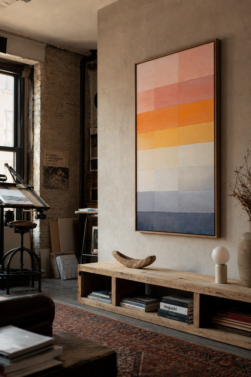 Dusk Gradient art print, angled perspective view
