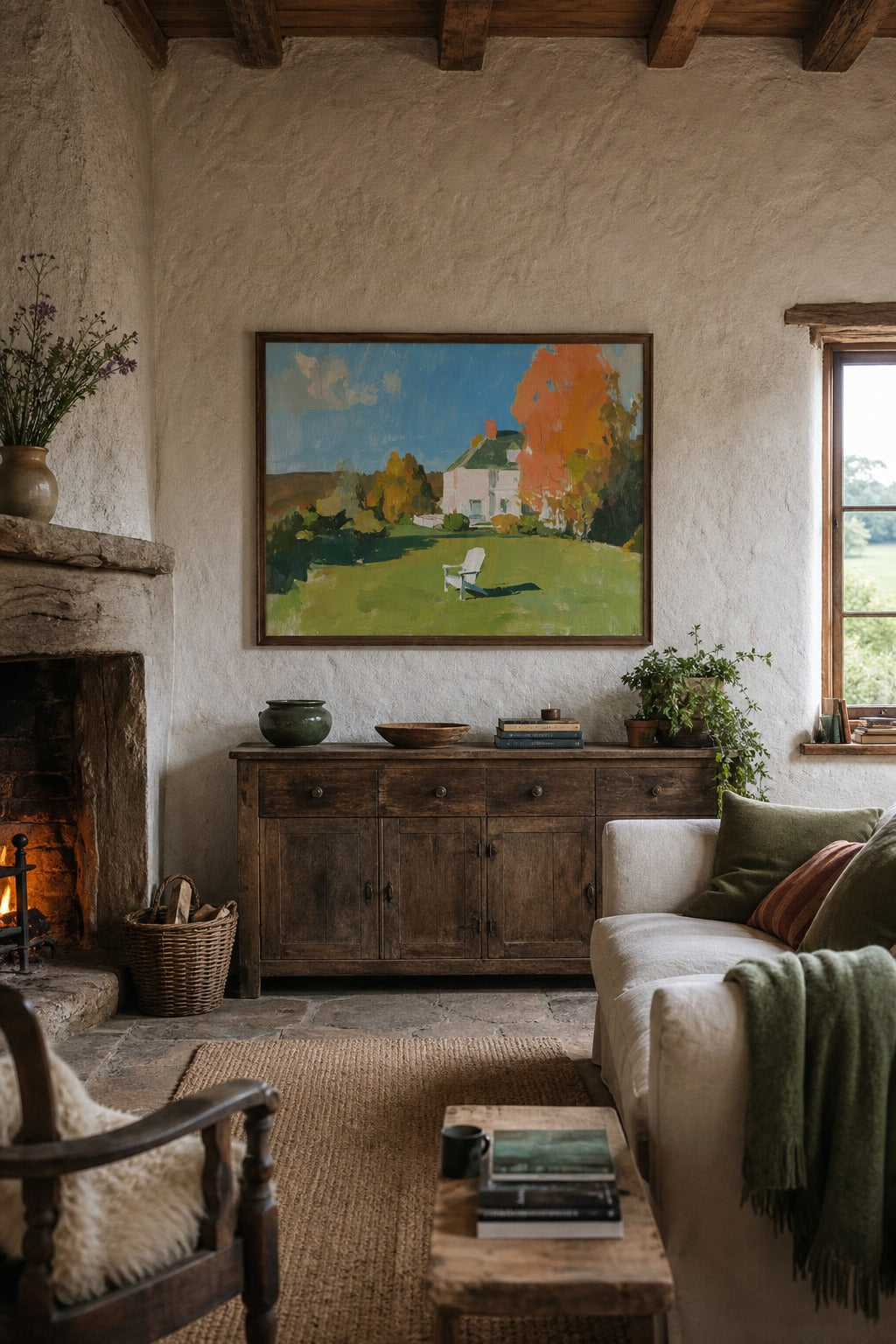 Empty Season art print shown to scale on a wall