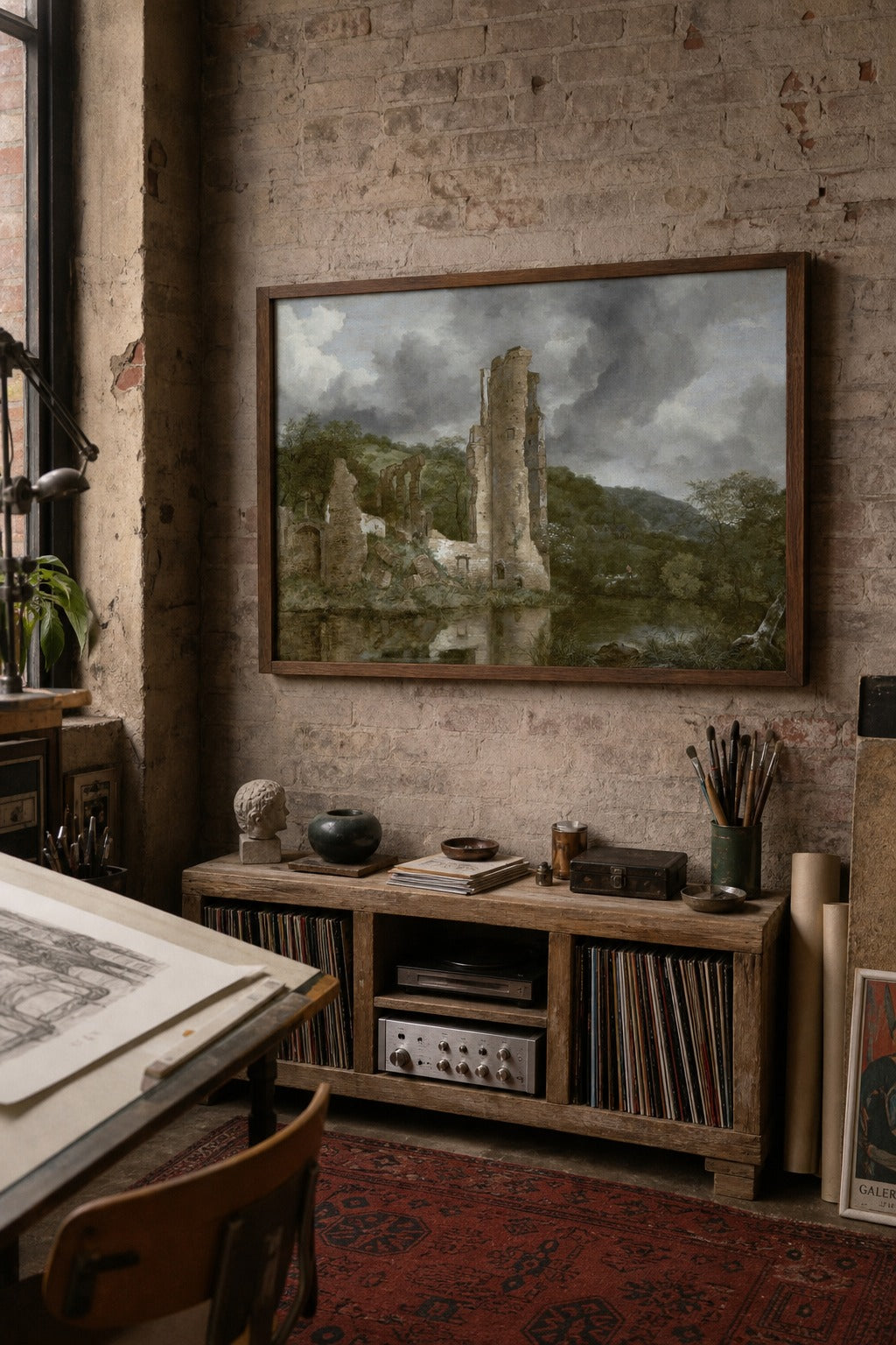 Fallen Keep art print, close-up detail view