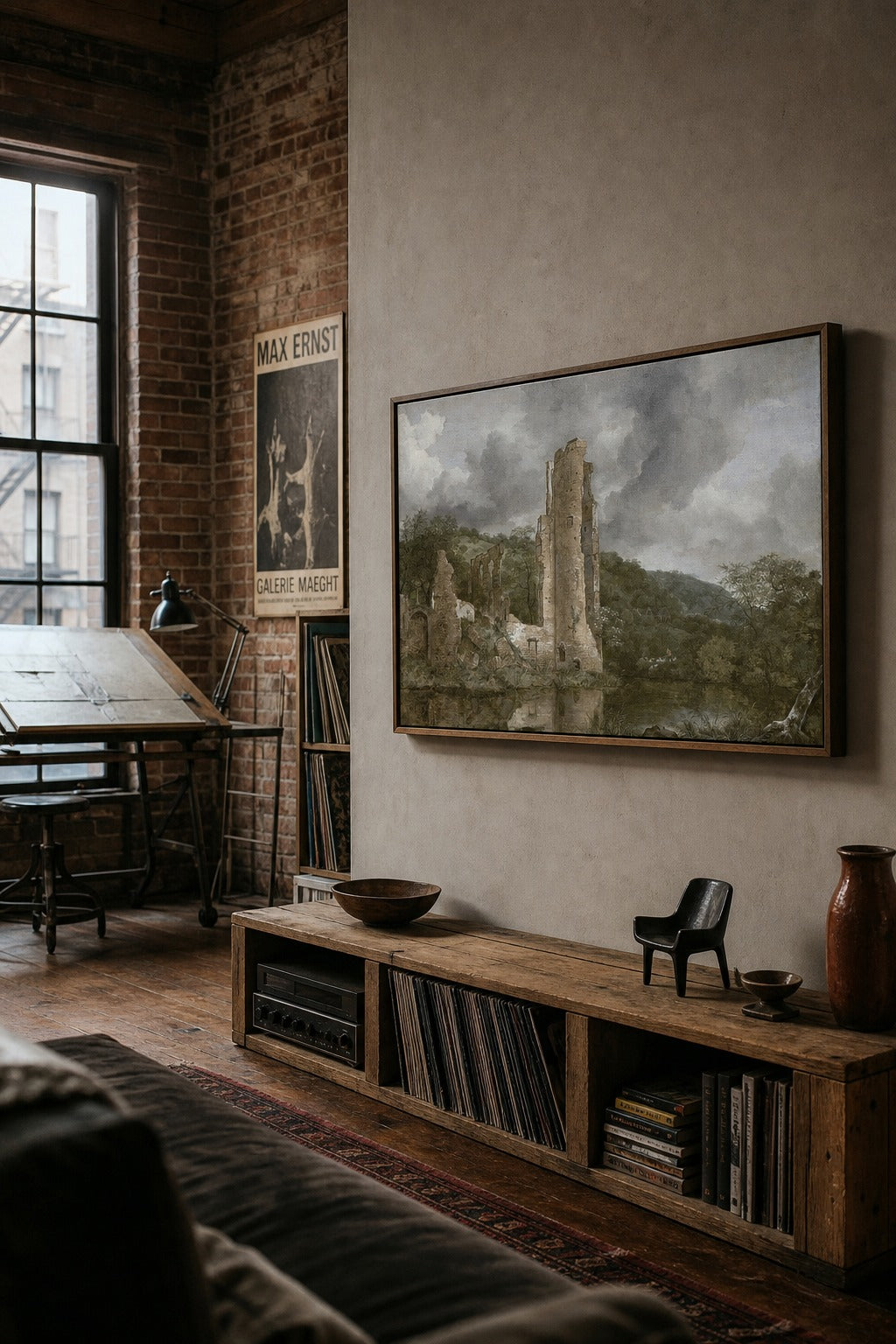 Fallen Keep art print, angled perspective view