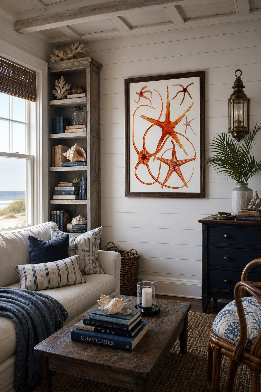 Five Arms art print displayed in a modern interior