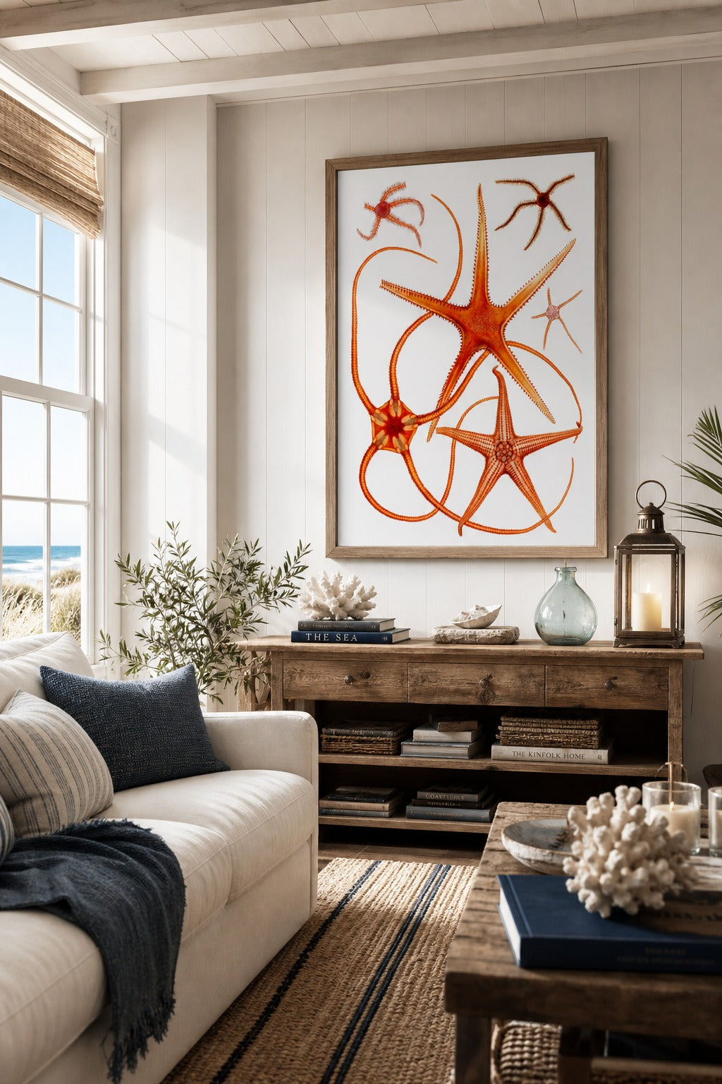 Five Arms art print shown to scale on a wall