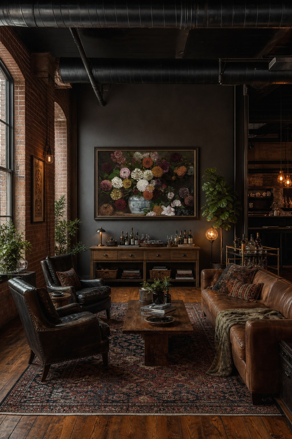 Full Bloom art print displayed in a modern interior
