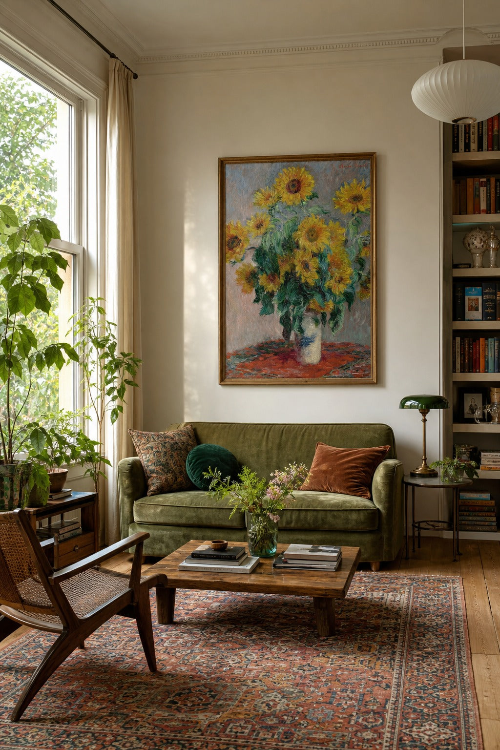 Full Bloom art print displayed in a modern interior