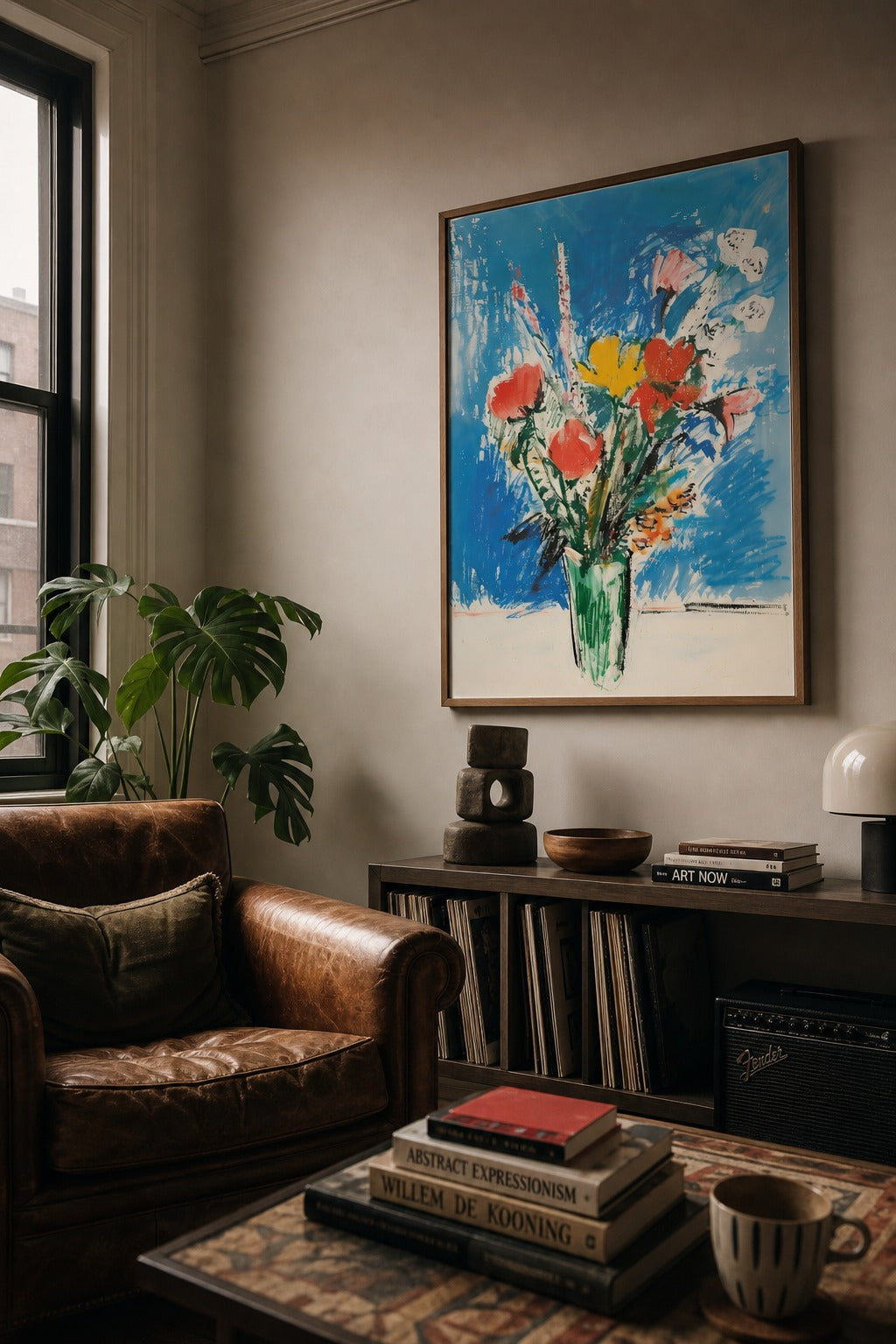 Full Bloom art print, angled perspective view