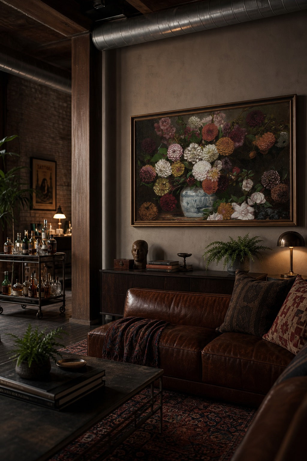 Full Bloom art print, angled perspective view