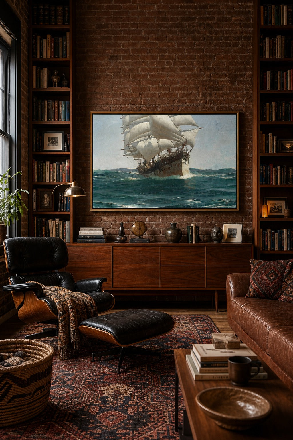 Full Sail art print shown to scale on a wall