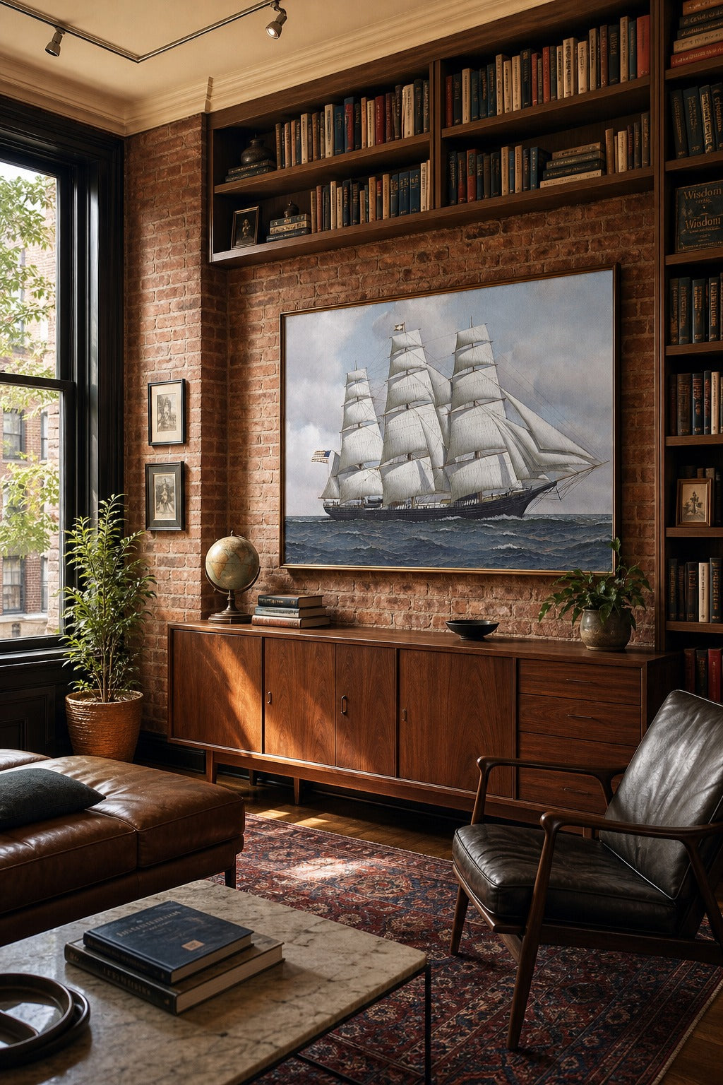 Full Sail art print shown to scale on a wall