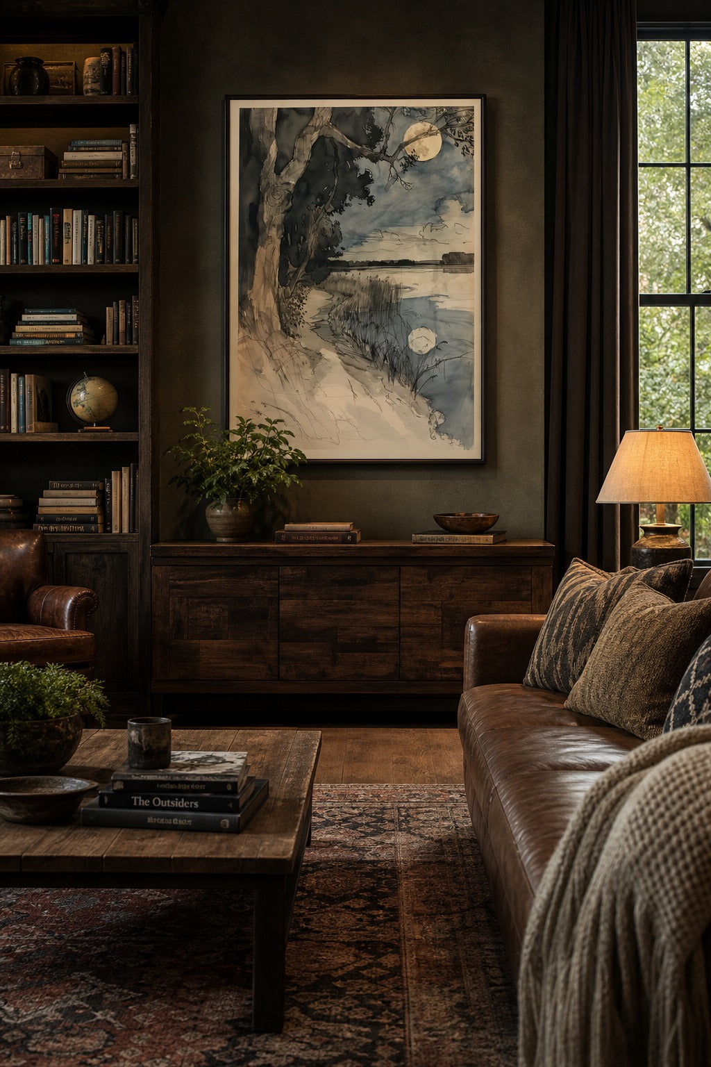 Full Tide art print shown to scale on a wall