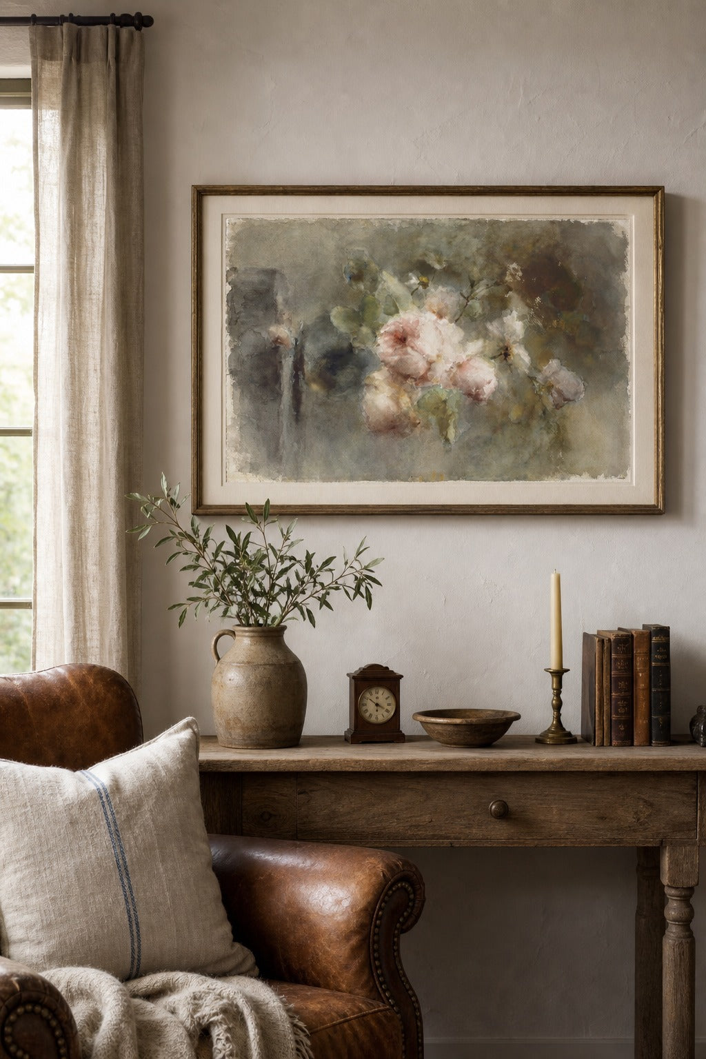 Garden Mist art print, close-up detail view