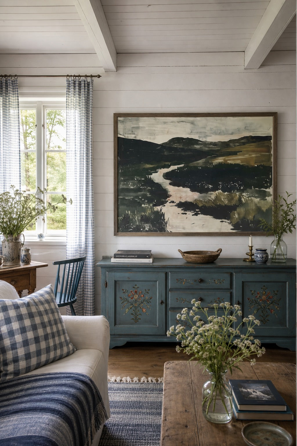 Glen Low art print shown to scale on a wall