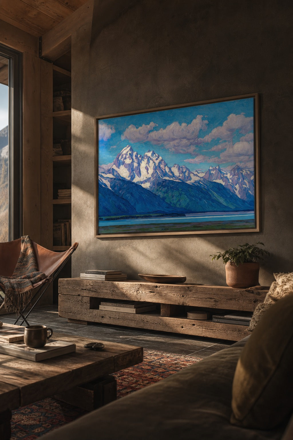 Grand Teton art print, angled perspective view