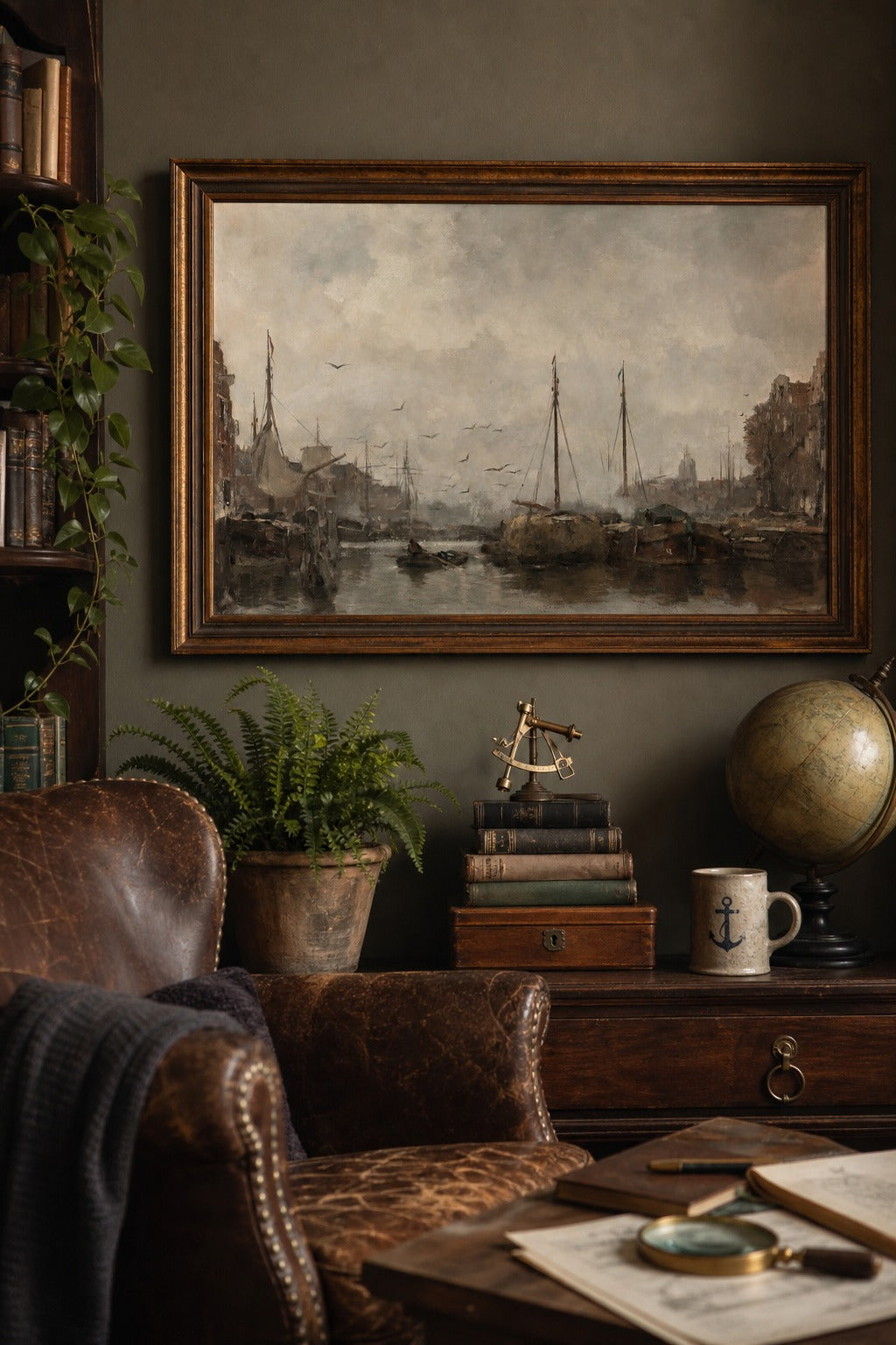 Harbor Mist art print, close-up detail view