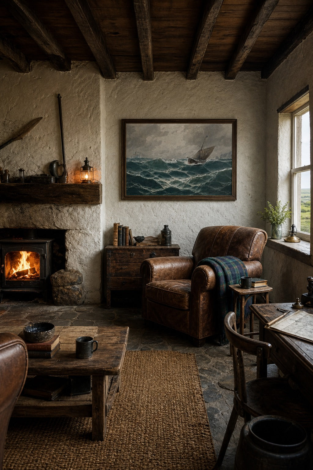 Heavy Weather art print displayed in a modern interior