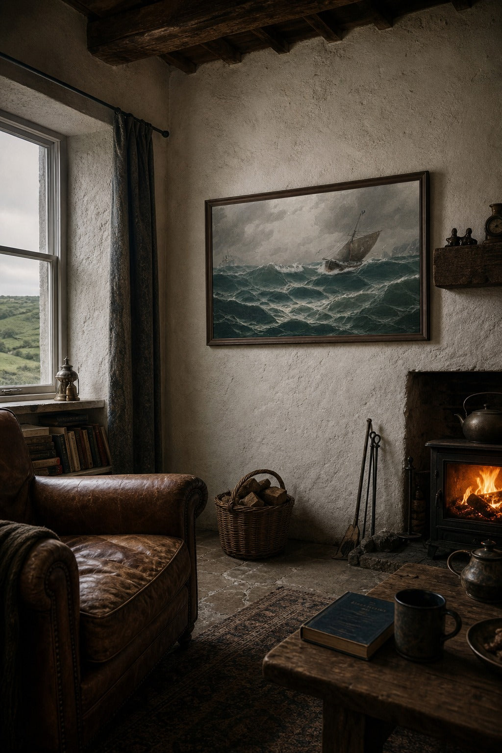 Heavy Weather art print, angled perspective view