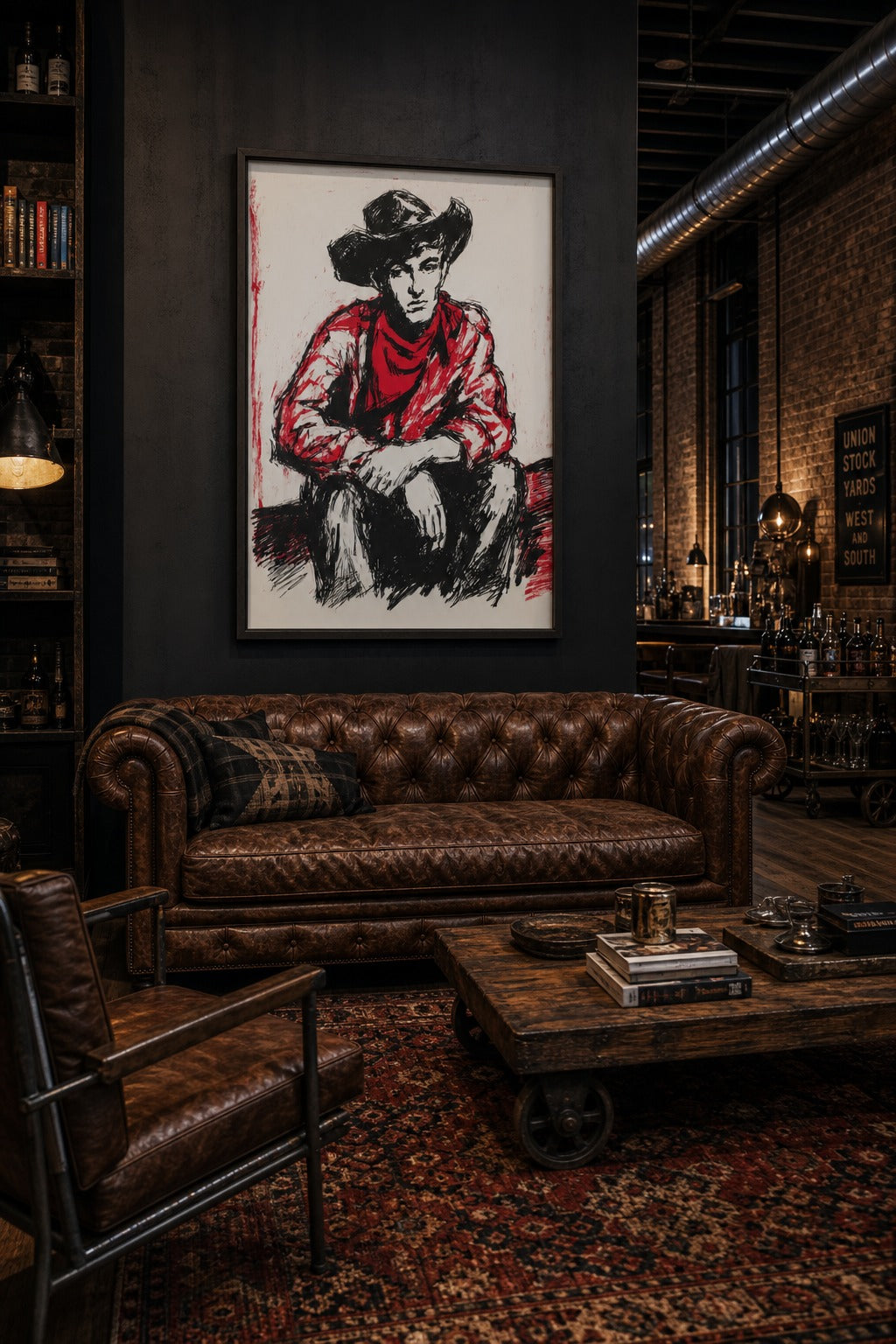 High Noon art print shown to scale on a wall