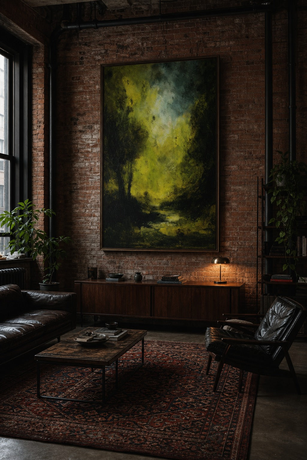 Hollow Light art print shown to scale on a wall