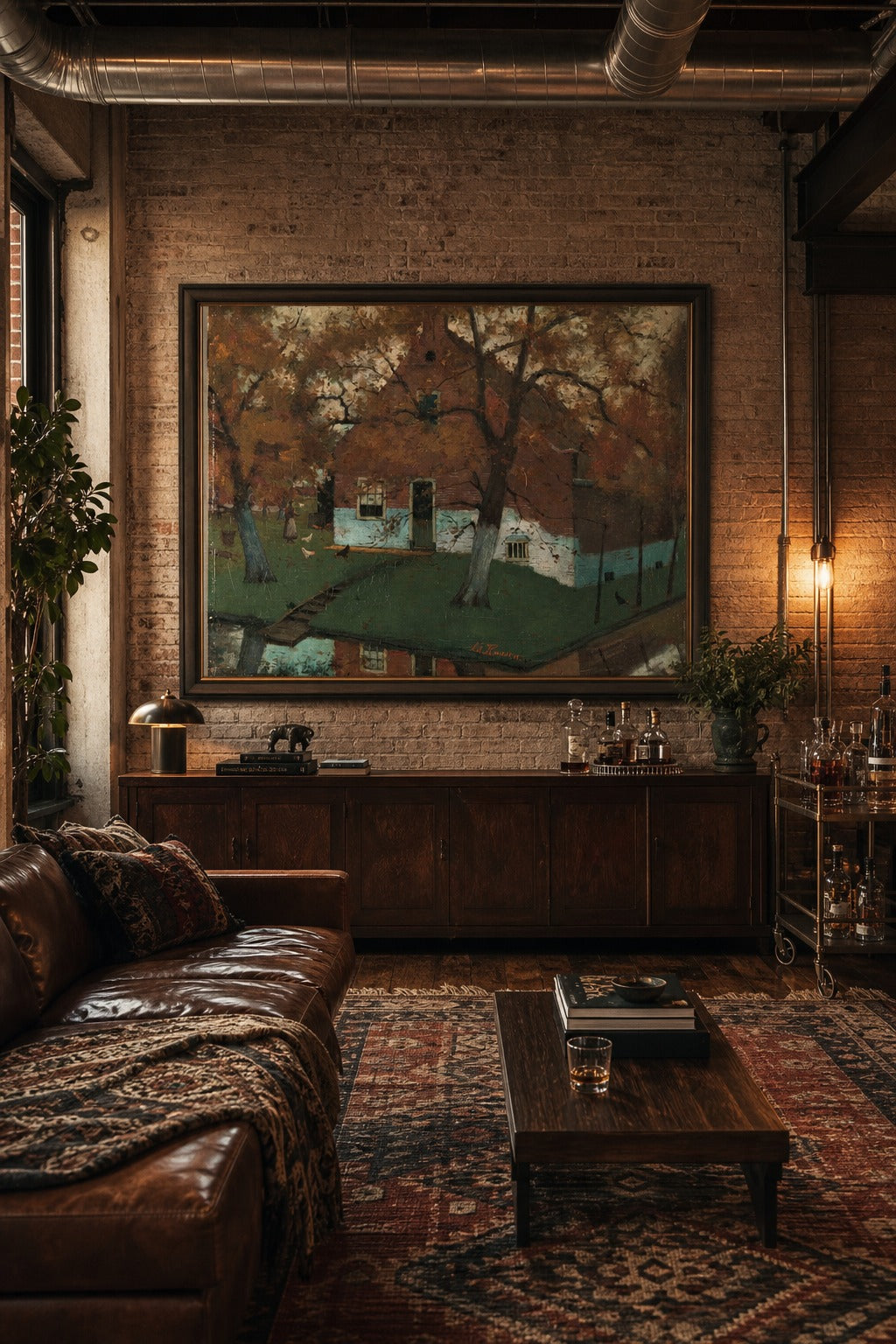 Homestead art print shown to scale on a wall
