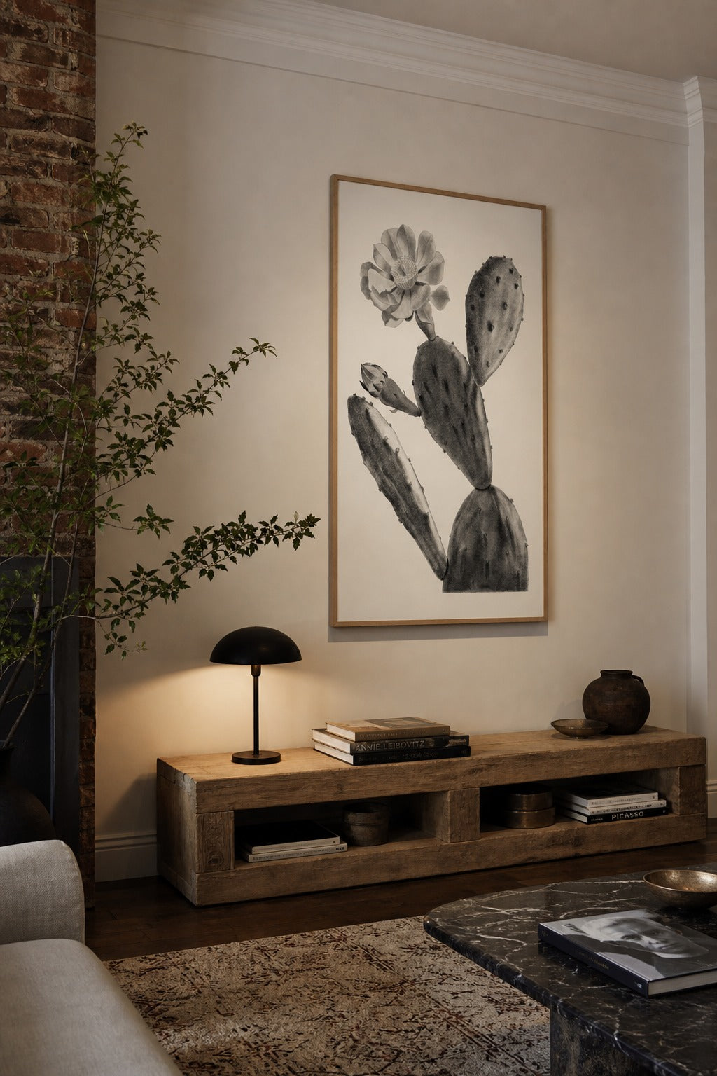 In Bloom art print, angled perspective view