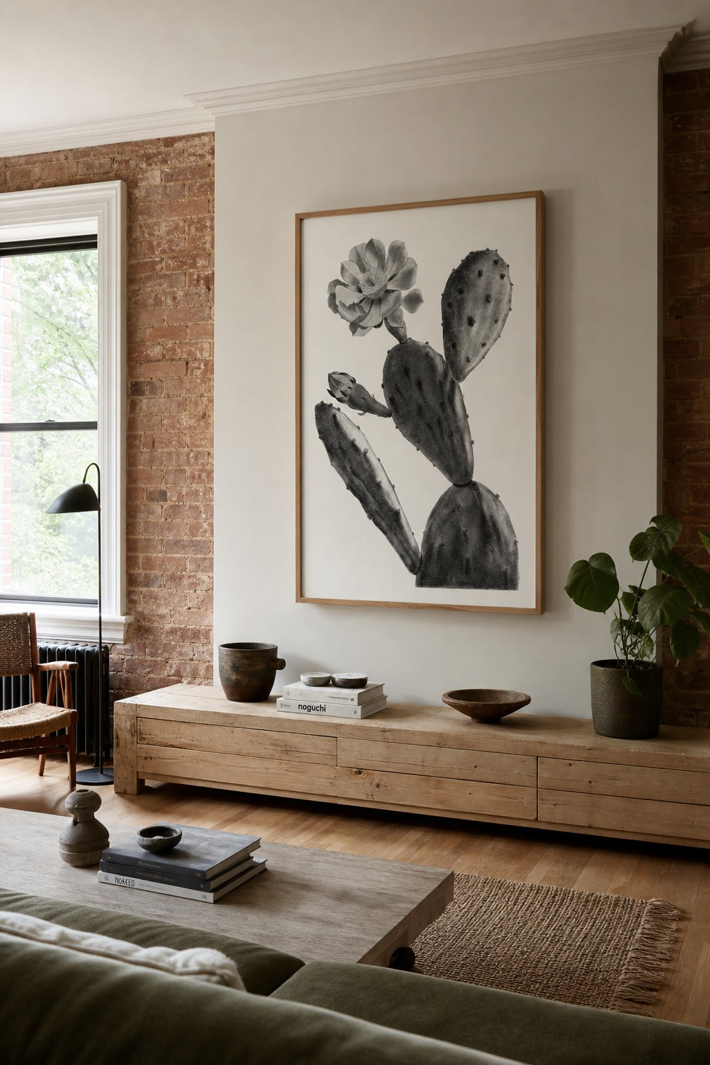 In Bloom art print shown to scale on a wall