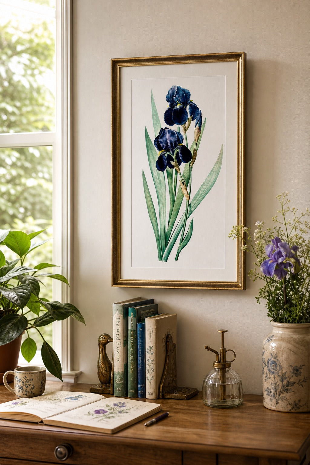 Iris art print, close-up detail view