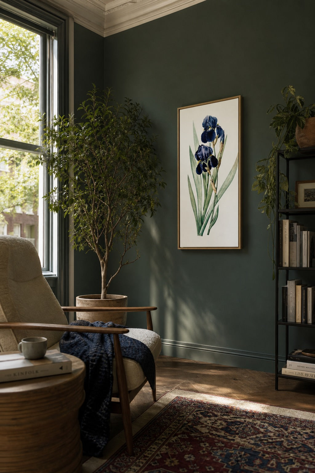Iris art print, angled perspective view